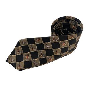 00246 - Remon's Birmingham AL Silk Necktie Fishing Lures Handcrafted Black Beige